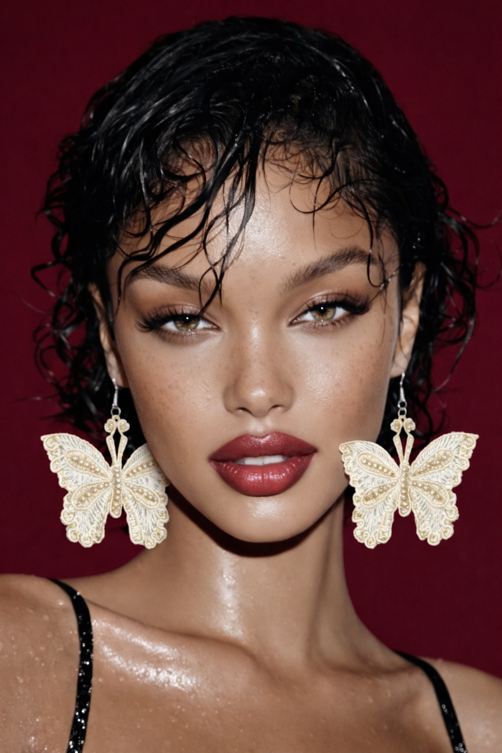 Дизайнерски бродирани обеци “IVORY MILESTONE”