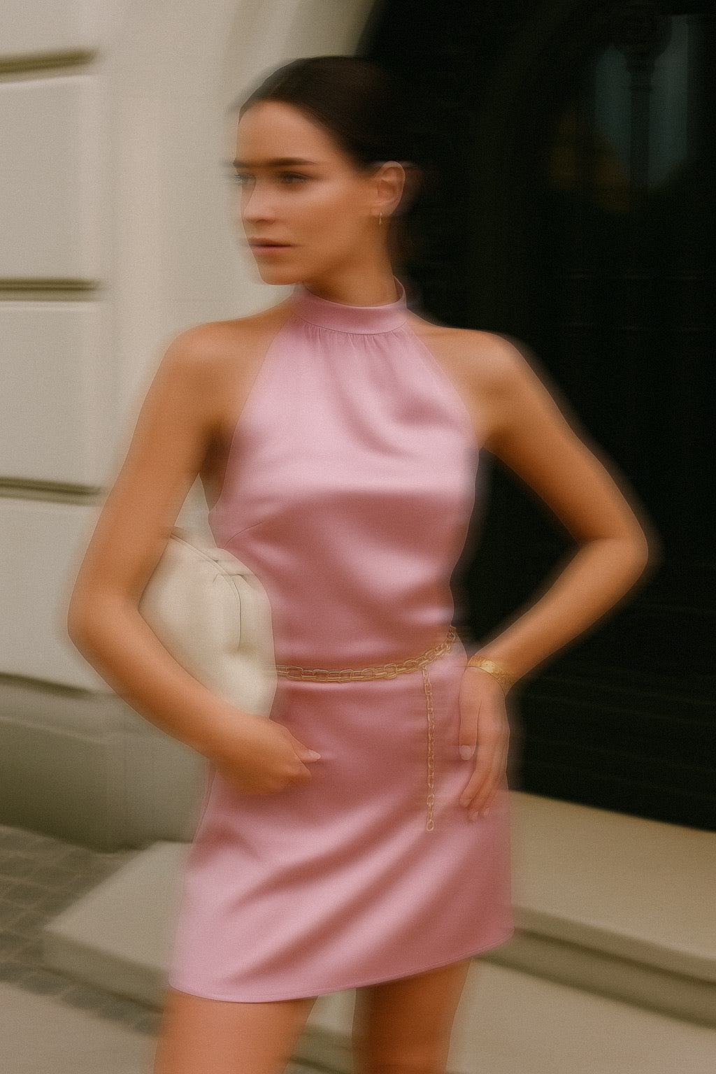 Мини сатенена рокля “Rose Gold”