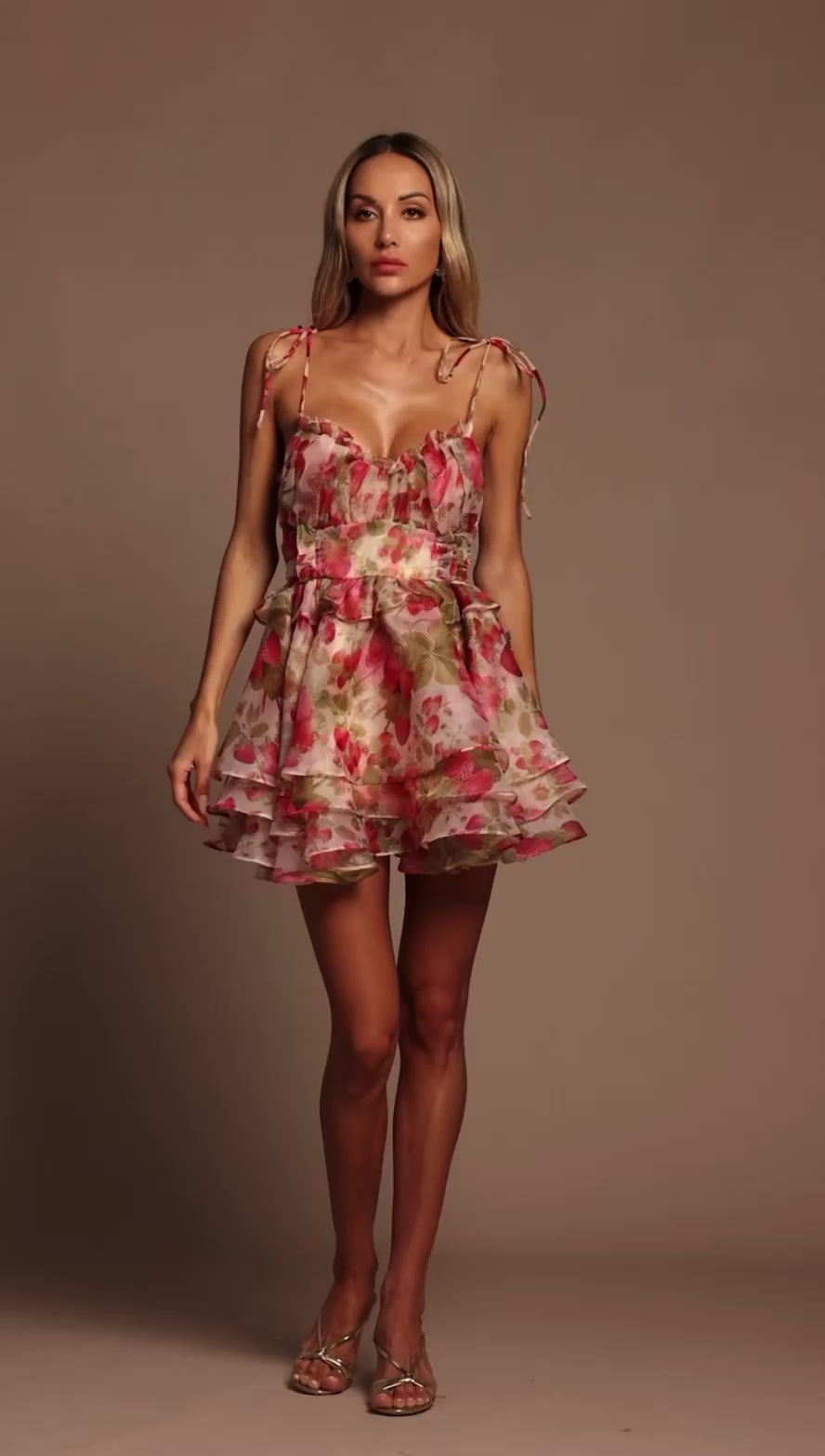 Флорална Къса Рокля “Matne Floral”
